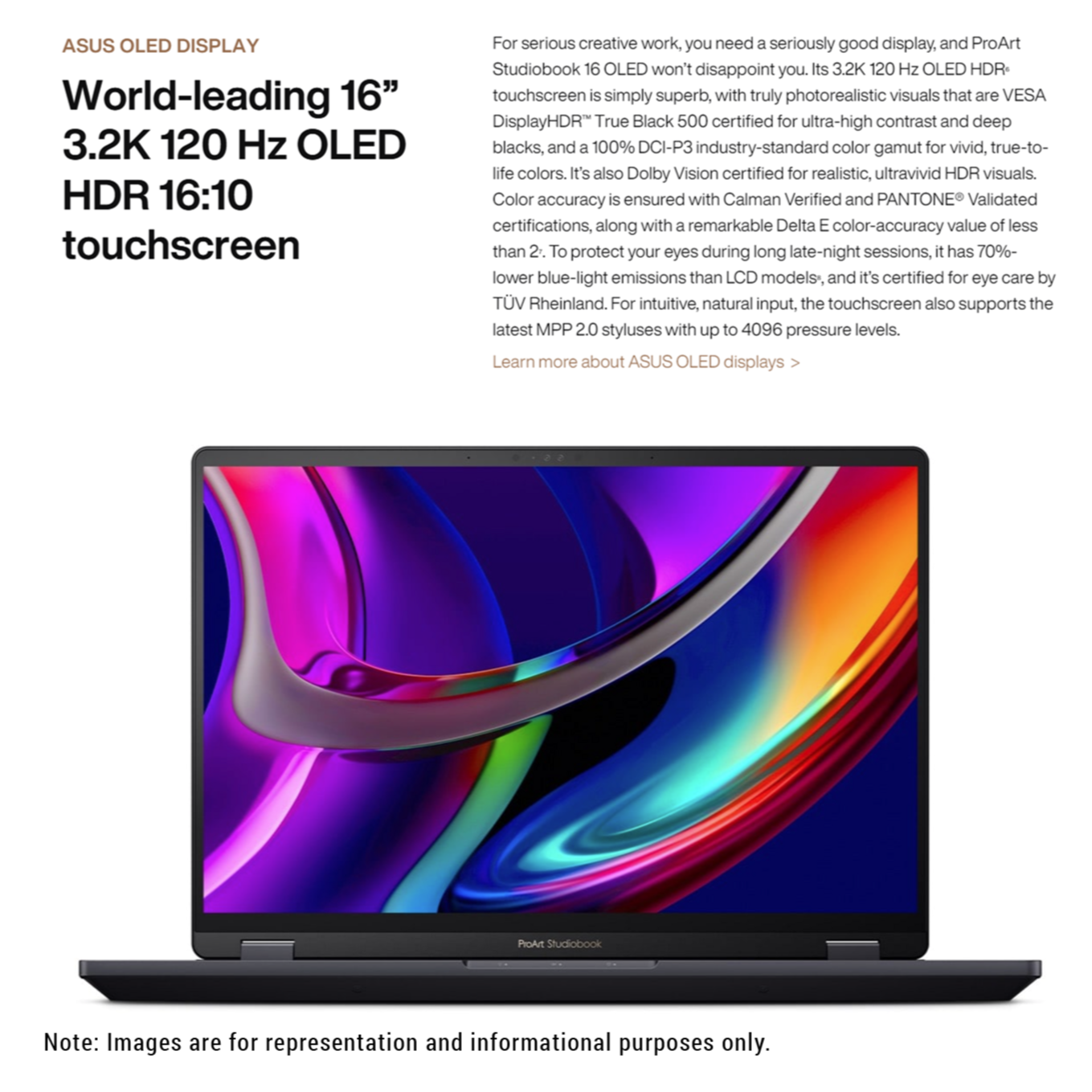 ASUS ProArt Studiobook Laptop, i9-13980HX, 16" OLED Touch, RTX4070, W11Home