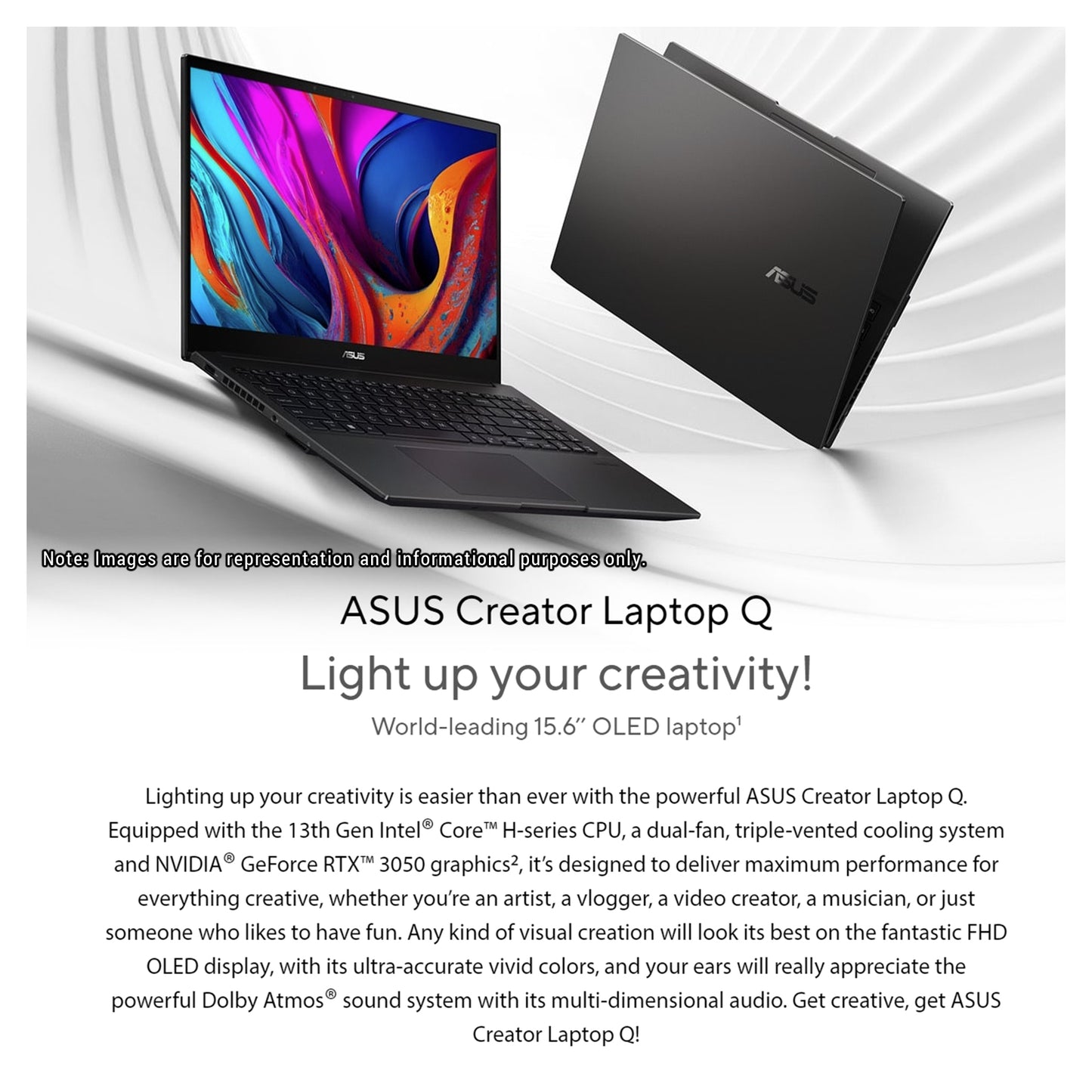 ASUS Creator Laptop, 15.6" FullHD, i7-13620H, RTX3050, W11Home