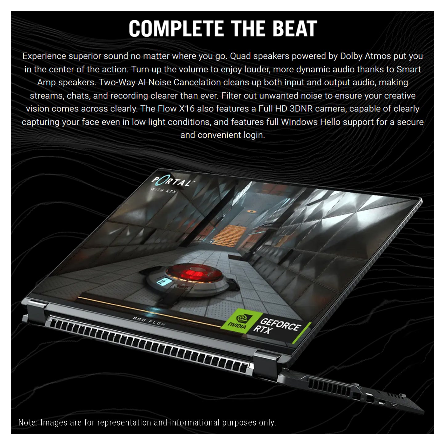 ASUS ROG FLOW X16 Gaming Laptop, i9-13900H, 16" QHD, RTX4060, TouchScreen, W11Home