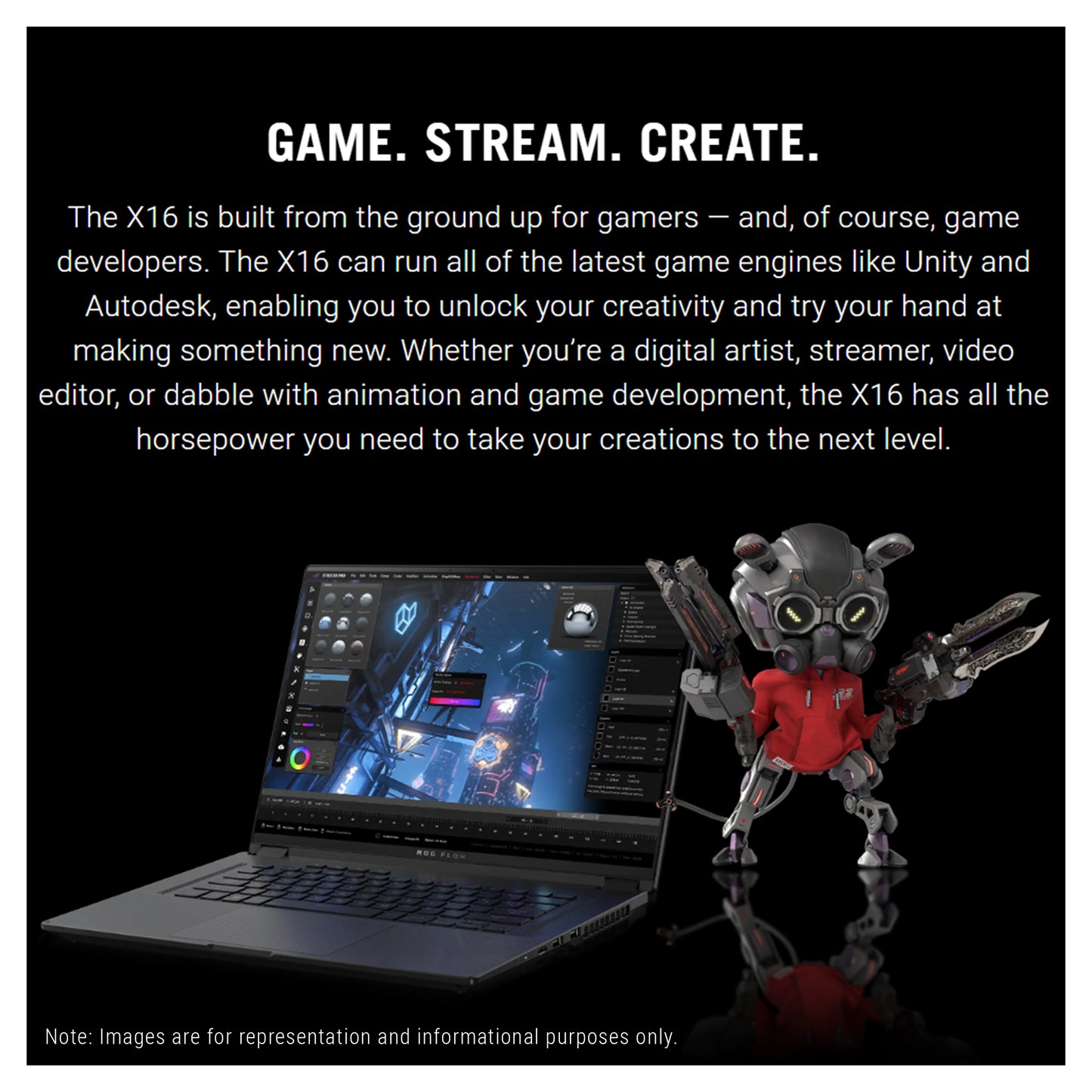 ASUS ROG FLOW X16 Gaming Laptop, i9-13900H, 16" QHD, RTX4060, TouchScreen, W11Home
