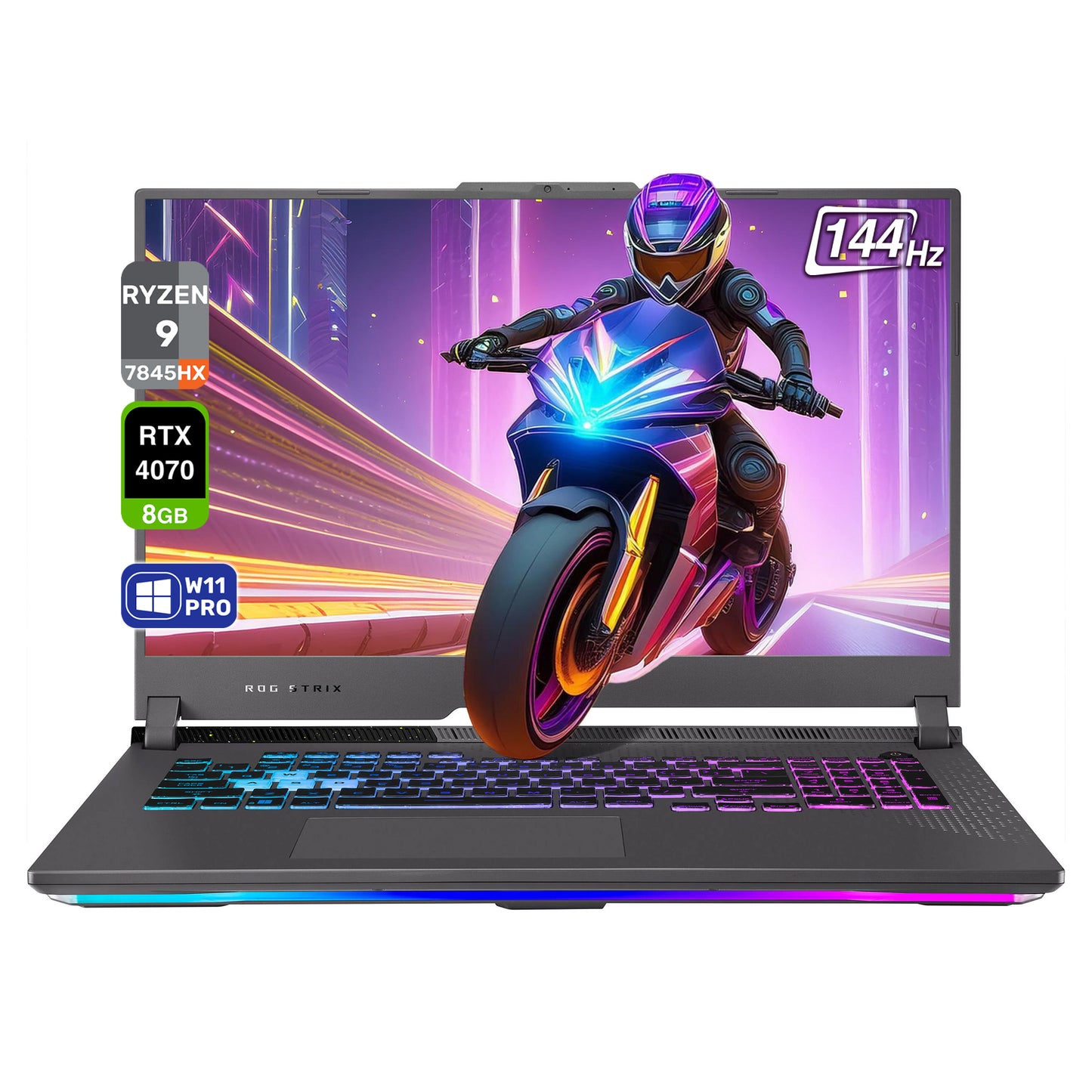 Asus Rog Strix Gaming Laptop, Ryzen 9 7845HX, 17" FHD (1920x1080) 144Hz, RTX4070