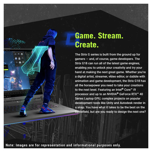 Asus Rog Strix Gaming Laptop, i9-14900HX, 18" WQXGA, RTX4080, W11 Pro (Used-Like New)