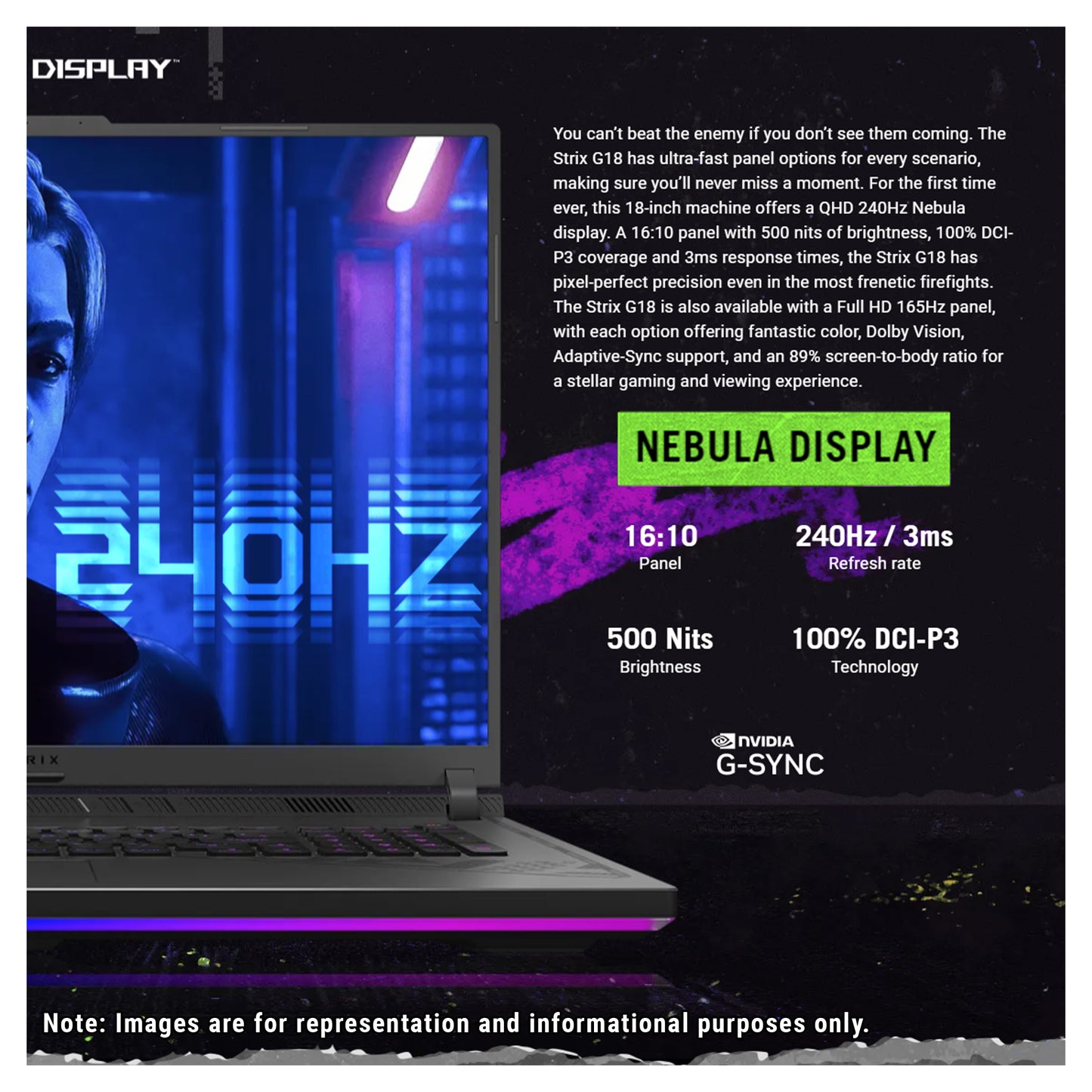 Asus Rog Strix Gaming Laptop, i9-14900HX, 18" WQXGA, RTX4080