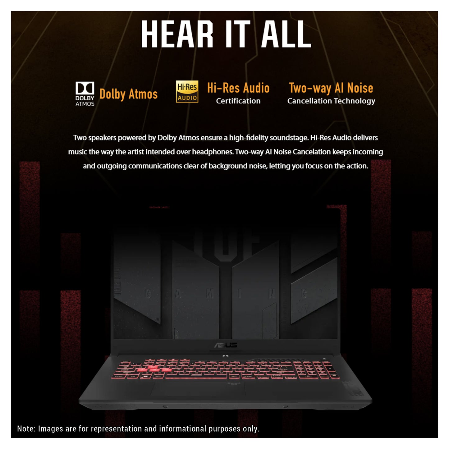 ASUS TUF A17 Gaming Laptop, Ryzen 7 7735HS, 17.3” FHD (1920x1080) 144Hz, RTX4060 (Used-Very Good)