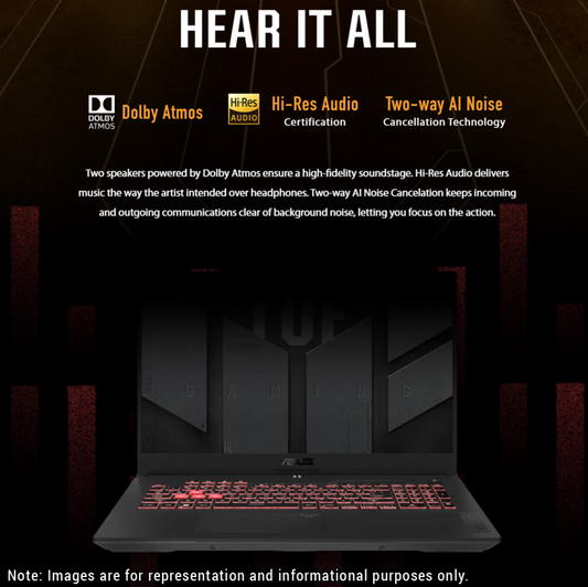ASUS TUF A17 Gaming Laptop, Ryzen 9 7940HS, 17.3” FHD, RTX4050