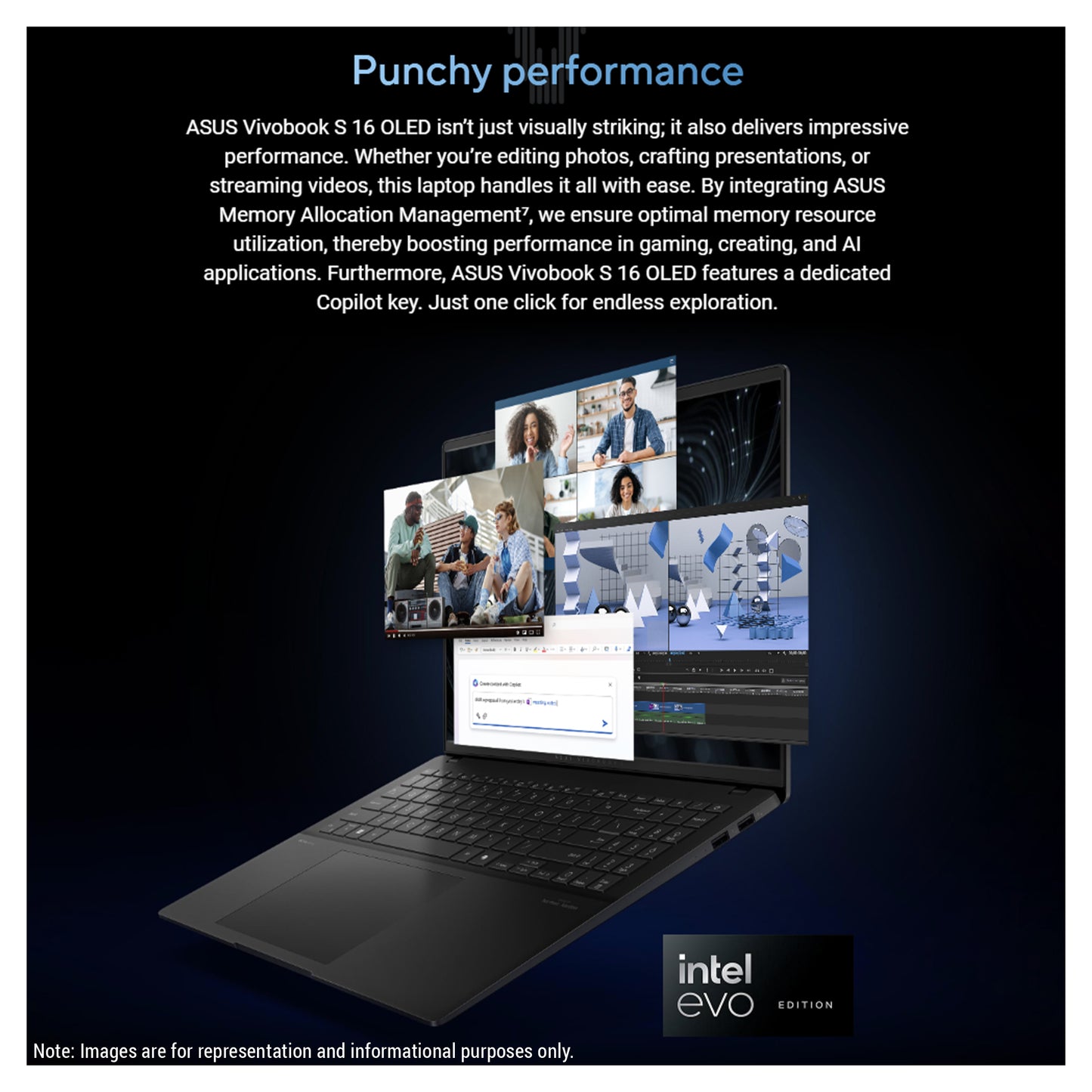 ASUS Vivobook S 16 AI Laptop, Ultra 9-185H, 16” 3.2K OLED (3200x2000) 120Hz Display (Used-Very Good)