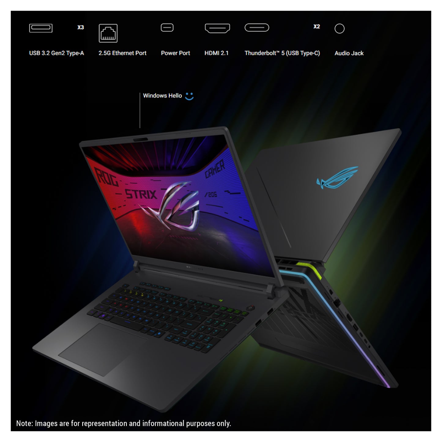 ASUS ROG Strix G18 Gaming Laptop, Ultra 9-275HX, 18" 2.5K (2560x1600) 240Hz, RTX5070Ti