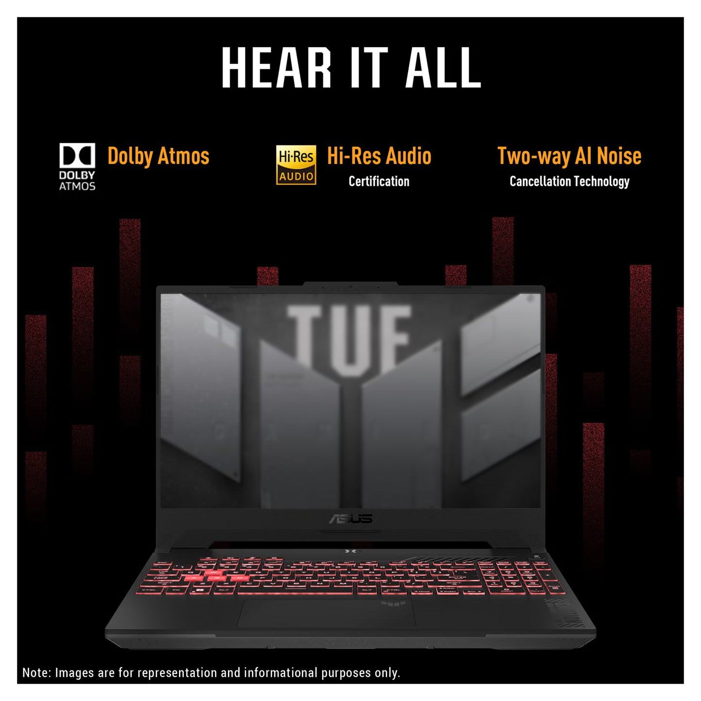 ASUS TUF A15 Gaming Laptop, Ryzen 5-7535HS, 15.6" FHD (1920x1080) 144Hz, RTX 4060