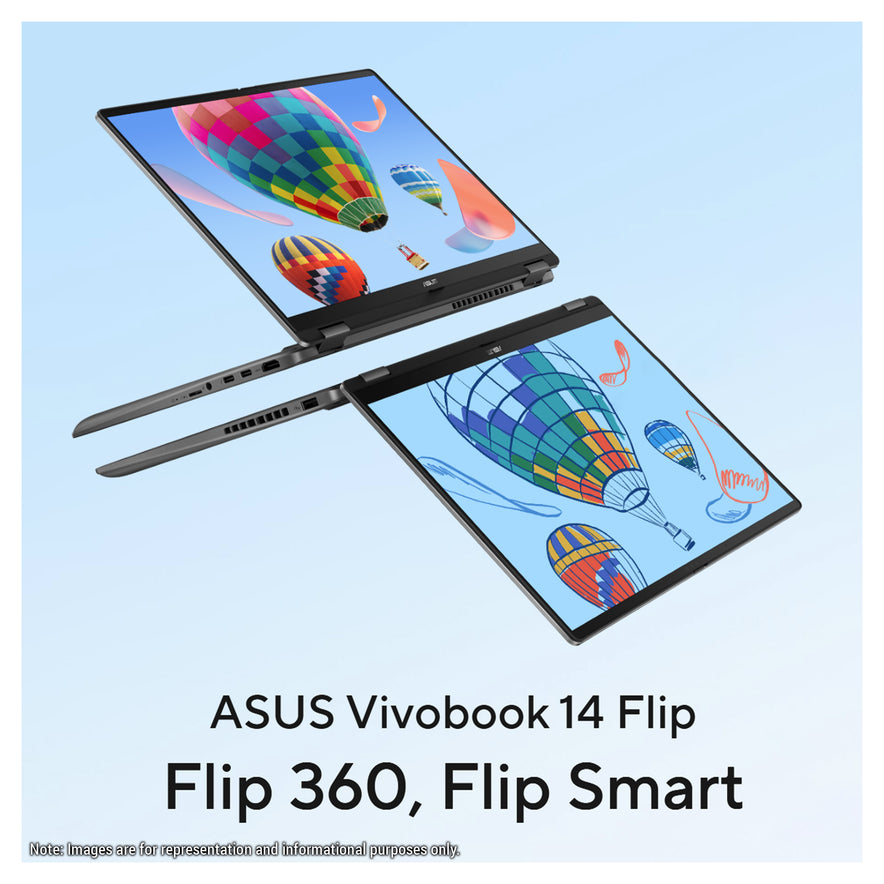 ASUS Vivobook Flip Copilot+ Laptop, Ultra 7-256V, 14" WUXGA (1920 x 1200) OLED Touchscreen,  Arc Graphics, Backlit Chiclet Keyboard