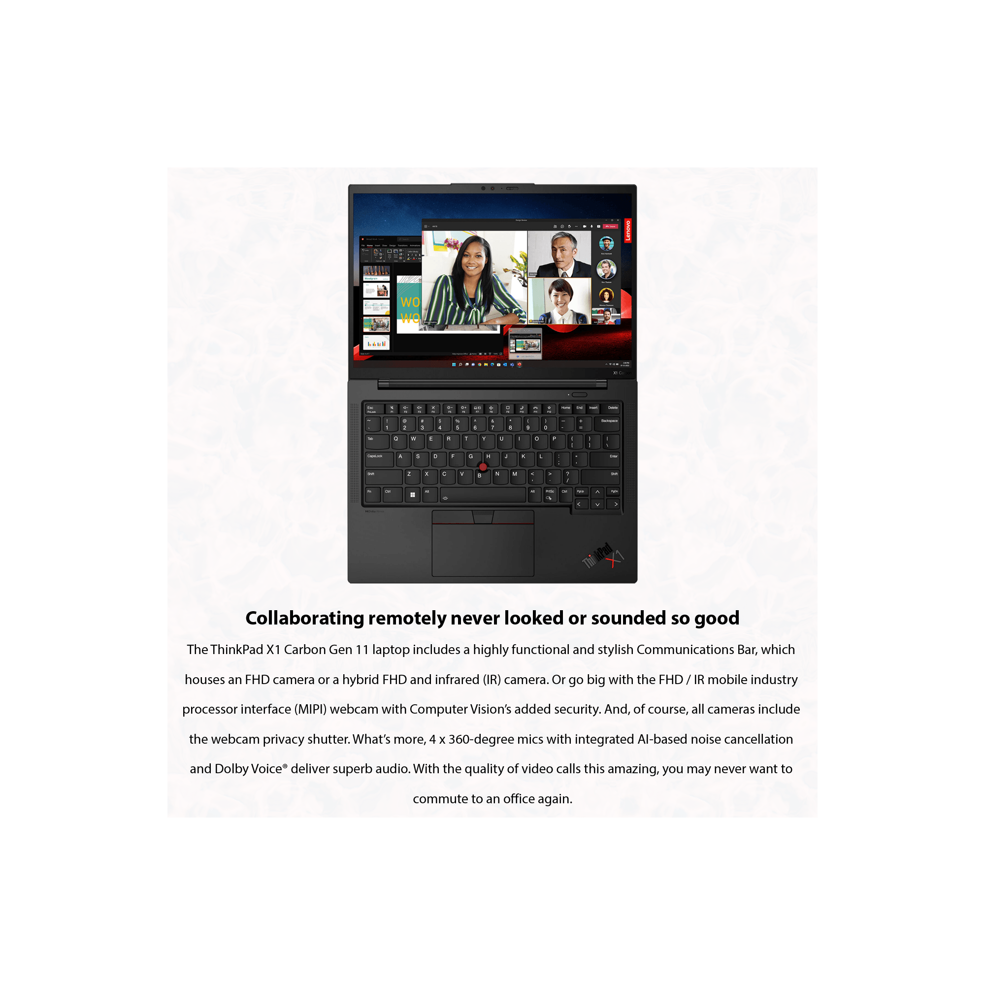 Lenovo ThinkPad X1 Carbon Gen 11, 13th Intel Core i7-1365U, 14" WUXGA IPS Display, Windows 11 Pro, Black