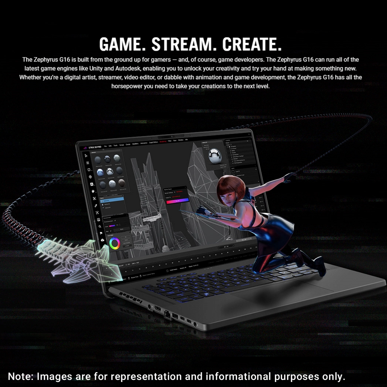 ASUS ROG Zephyrus G16 Gaming Laptop, 16" FHD, i7-13620H, RTX4060, W11Home