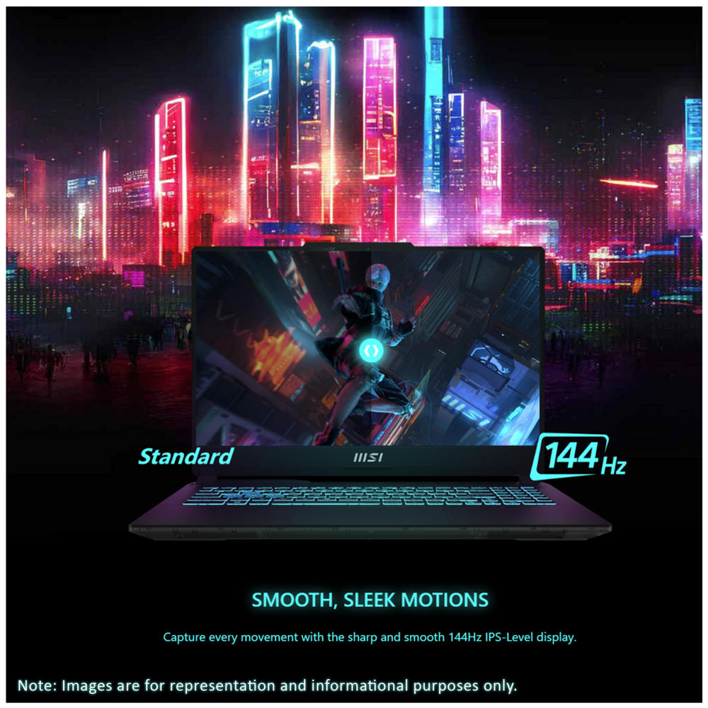 MSI  Cyborg Gaming Laptop, 15.6" Full HD Display,  Intel Core i7-12650H, RTX 4060, Windows 11 Home, Black