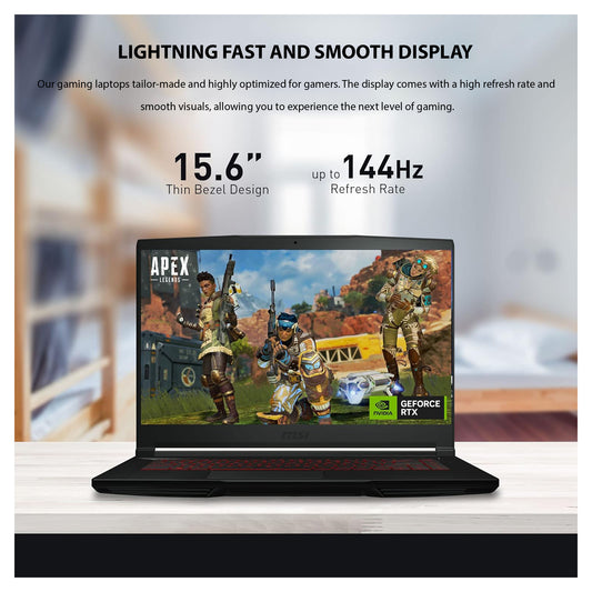MSI THIN GF63 Gaming Laptop, 15.6" FHD, i5-12450H, RTX2050, W11Home