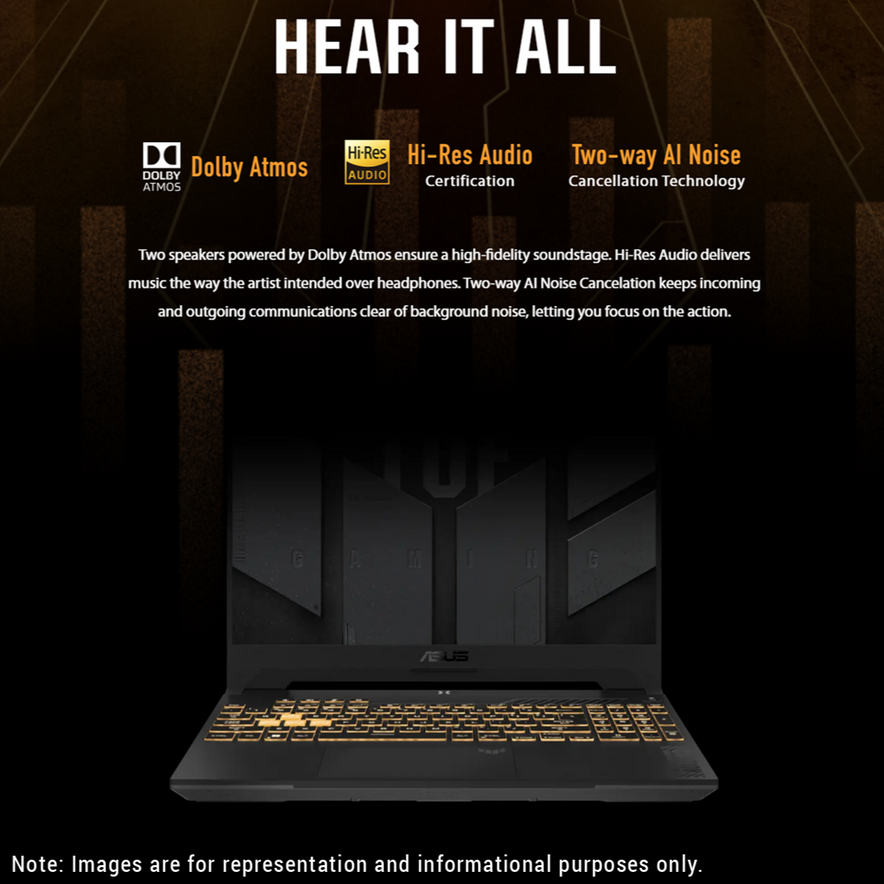 ASUS TUF F15 Gaming Laptop, 15.6", i9-13900H, RTX4060, W11Home
