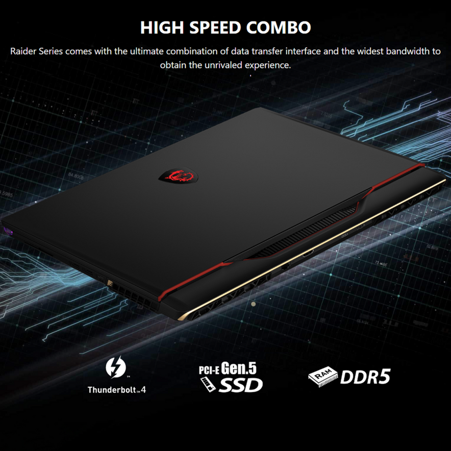 MSI Raider Gaming Laptop, 16" FHD, i9-13950HX, RTX4060, W11Home