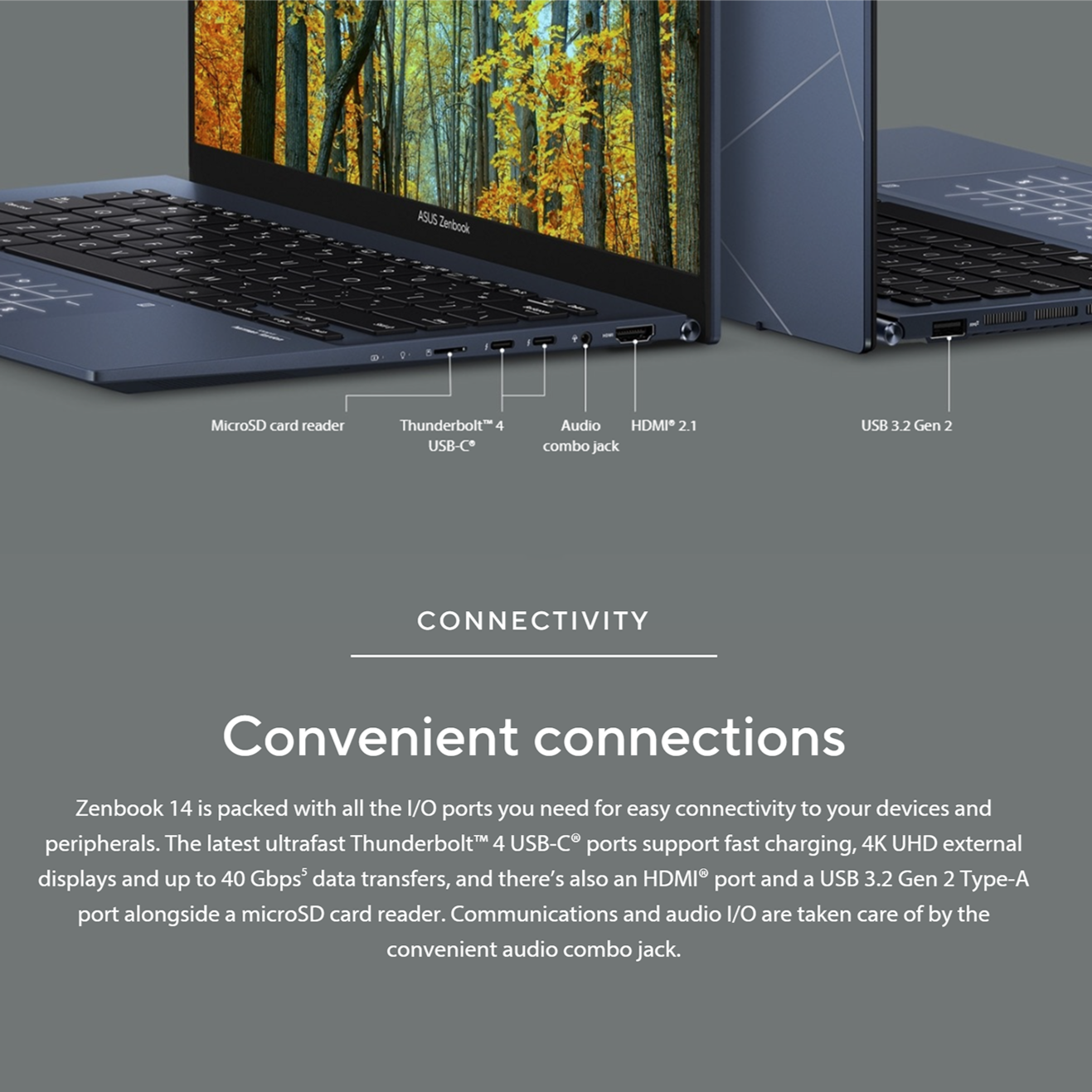 Asus ZenBook Laptop, 14" WQXGA, i7-1360P, W11Home
