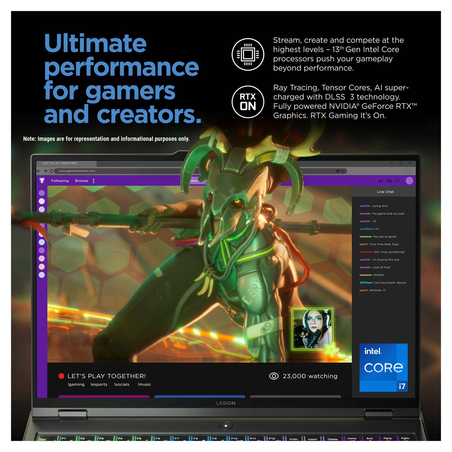 Lenovo Legion Pro 5i Gaming Laptop, 16" WQXGA, i7-13700HX, RTX4060, W11Home