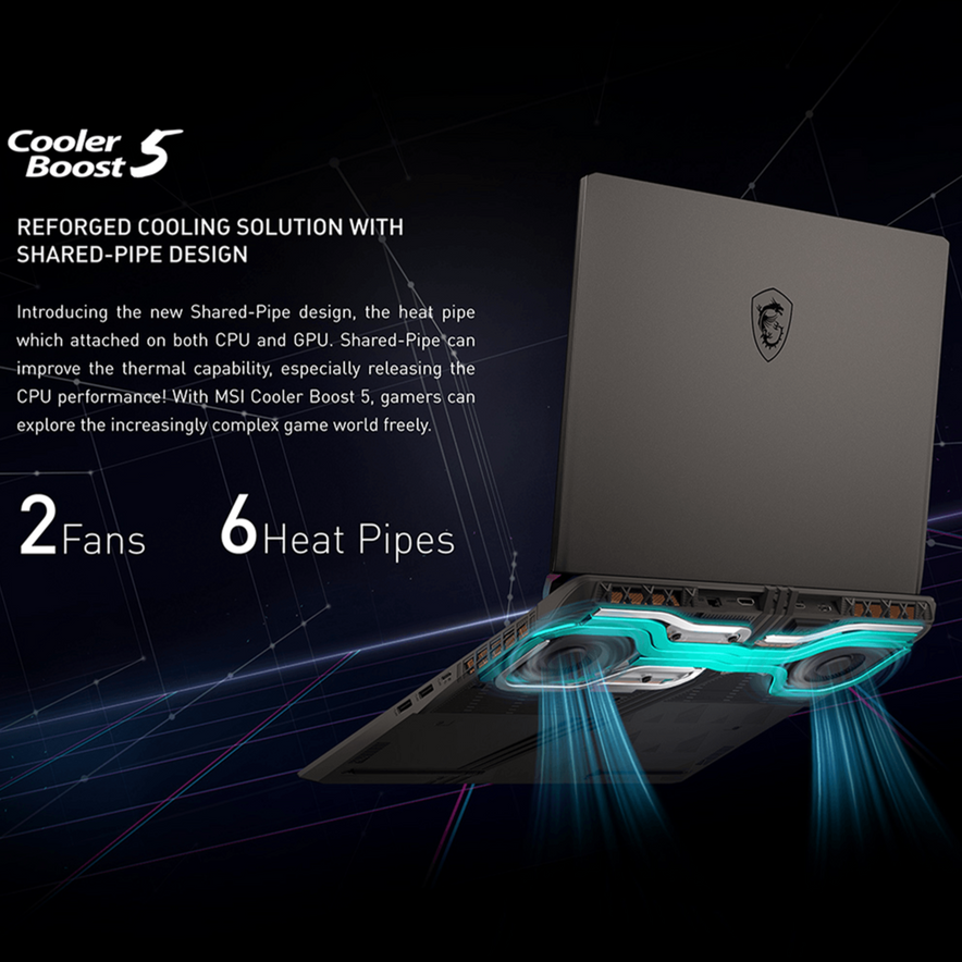 MSI GP Gaming Laptop, 16" FHD Display, Intel Core i9-12900H, NVIDIA GeForce RTX 4080, Windows 11 Home, Black - Teknoraks