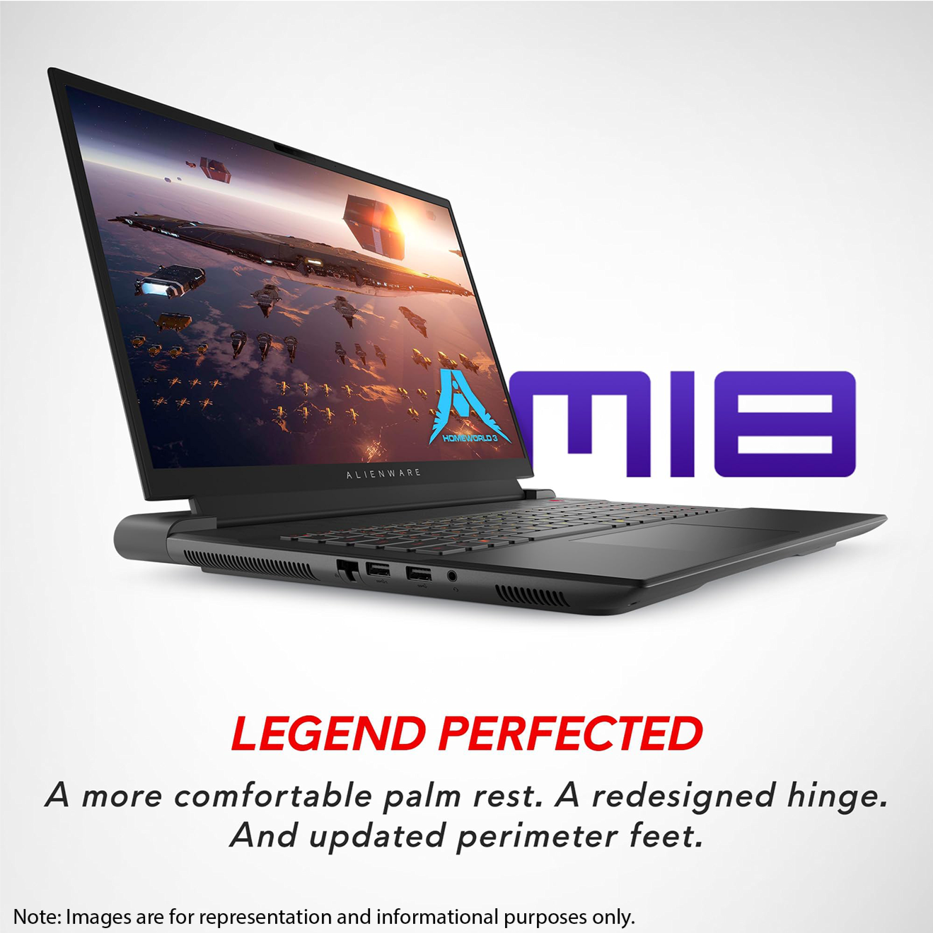 Alienware M18 Gaming Laptop, 18" FHD+ Display, AMD Ryzen 9 7845HX, RTX 4080, Windows 11 Home, Dark Metallic Moon