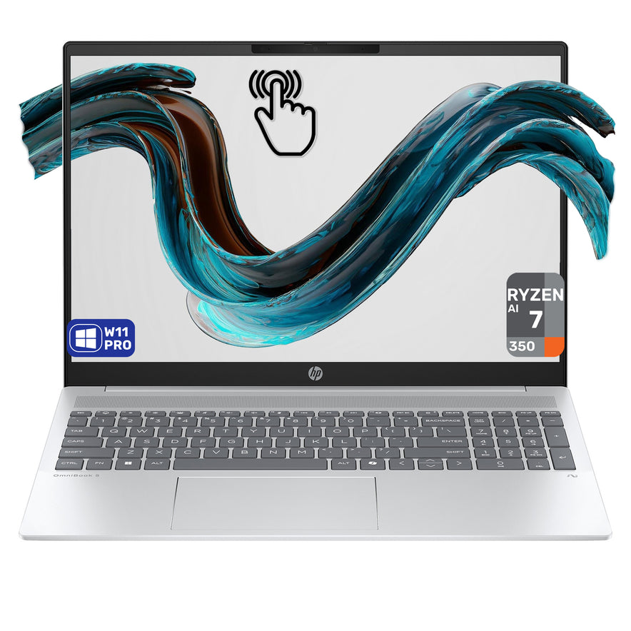 HP OmniBook 5 AI Copilot+ Laptop, Ryzen AI 7 350, 16" 2K (1920x1200) Touchscreen