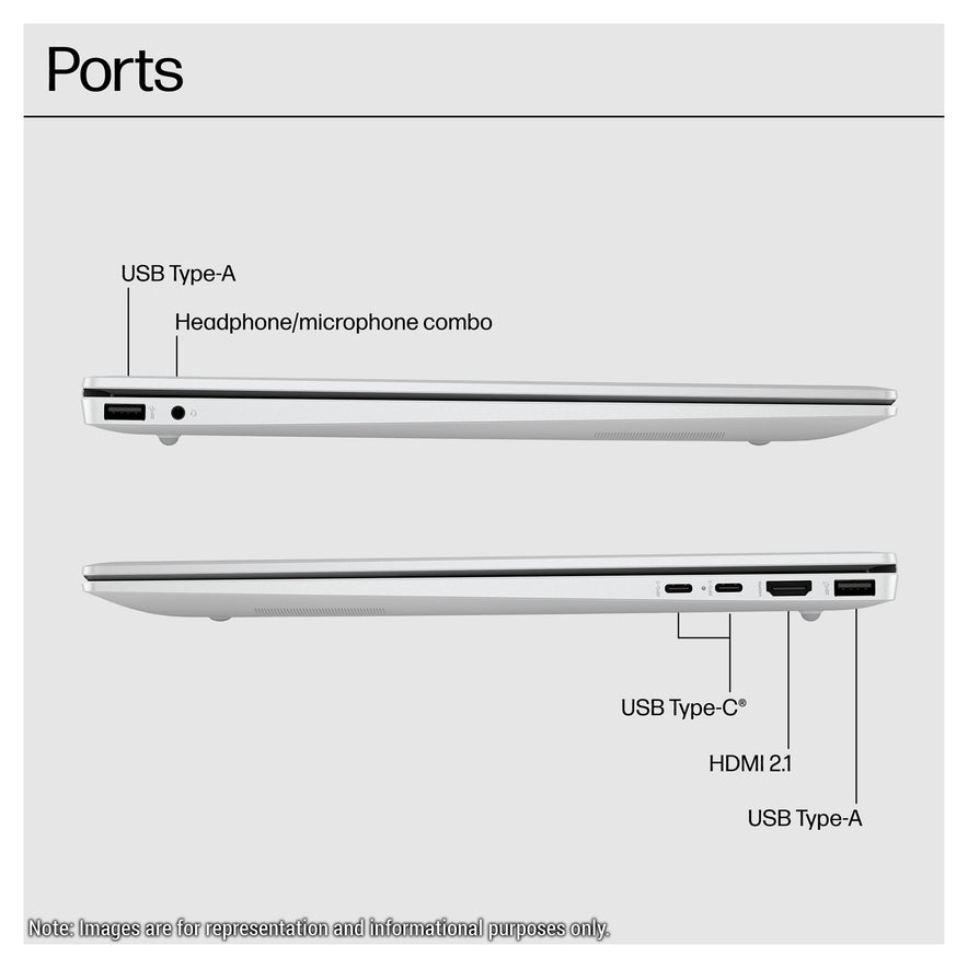 HP OmniBook 5 AI Copilot+ Laptop, Ryzen AI 7 350, 16" 2K (1920x1200) Touchscreen