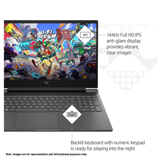 HP Victus 16T Gaming Laptop, i7-14700HX, 16.1" FHD (1920x1080), RTX4060, W11Home (Used-Like New)
