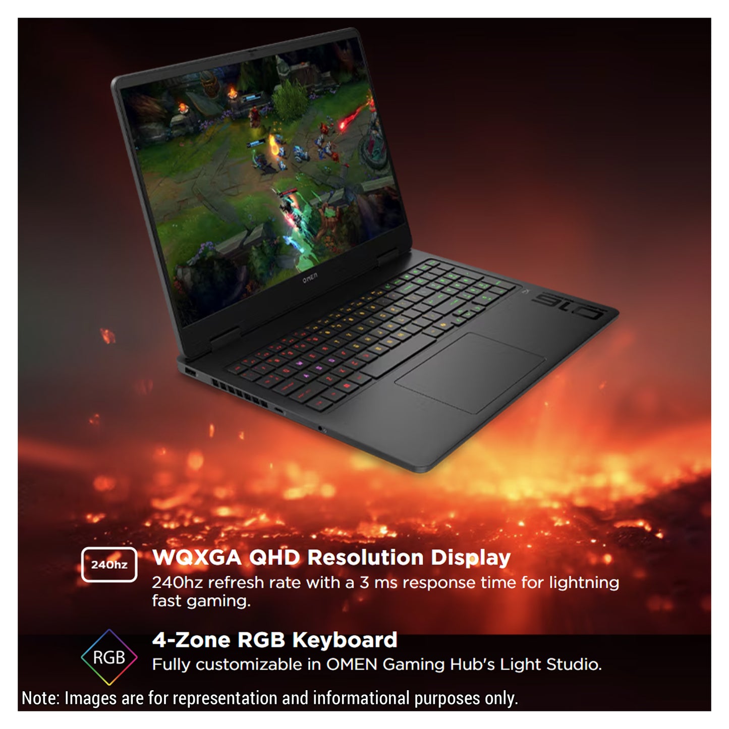 HP OMEN 16 Gaming Laptop, Ultra 9-285H, 16" WQXGA (2560x1600) 240Hz, RTX5070