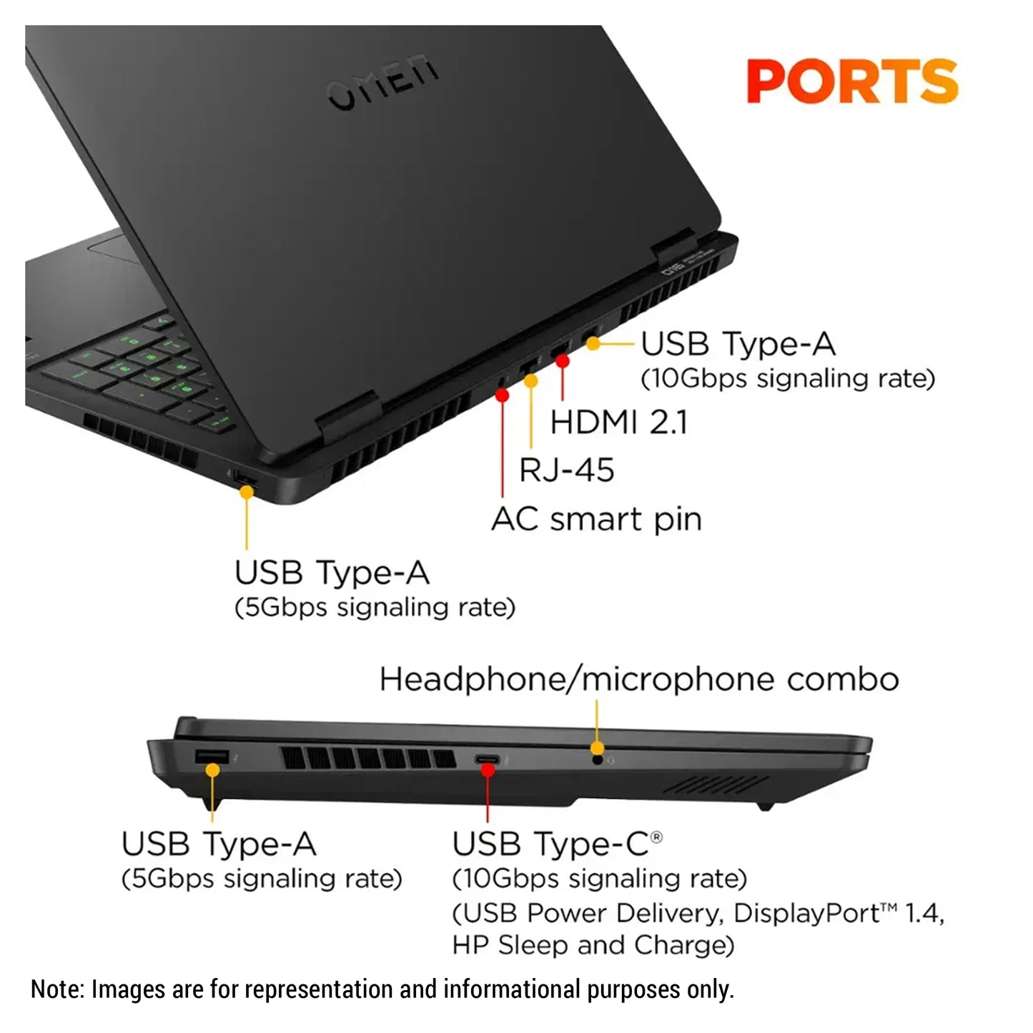HP OMEN 16 Gaming Laptop, Ultra 9-285H, 16" WQXGA (2560x1600) 240Hz, RTX5070