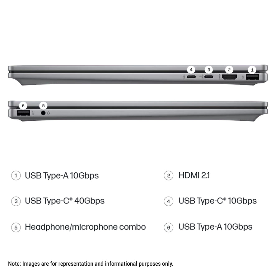 HP OmniBook X AI 16 Laptop, Ultra 7-255H, 16" 2K (2048x1280) OLED Touchscreen, RTX4050