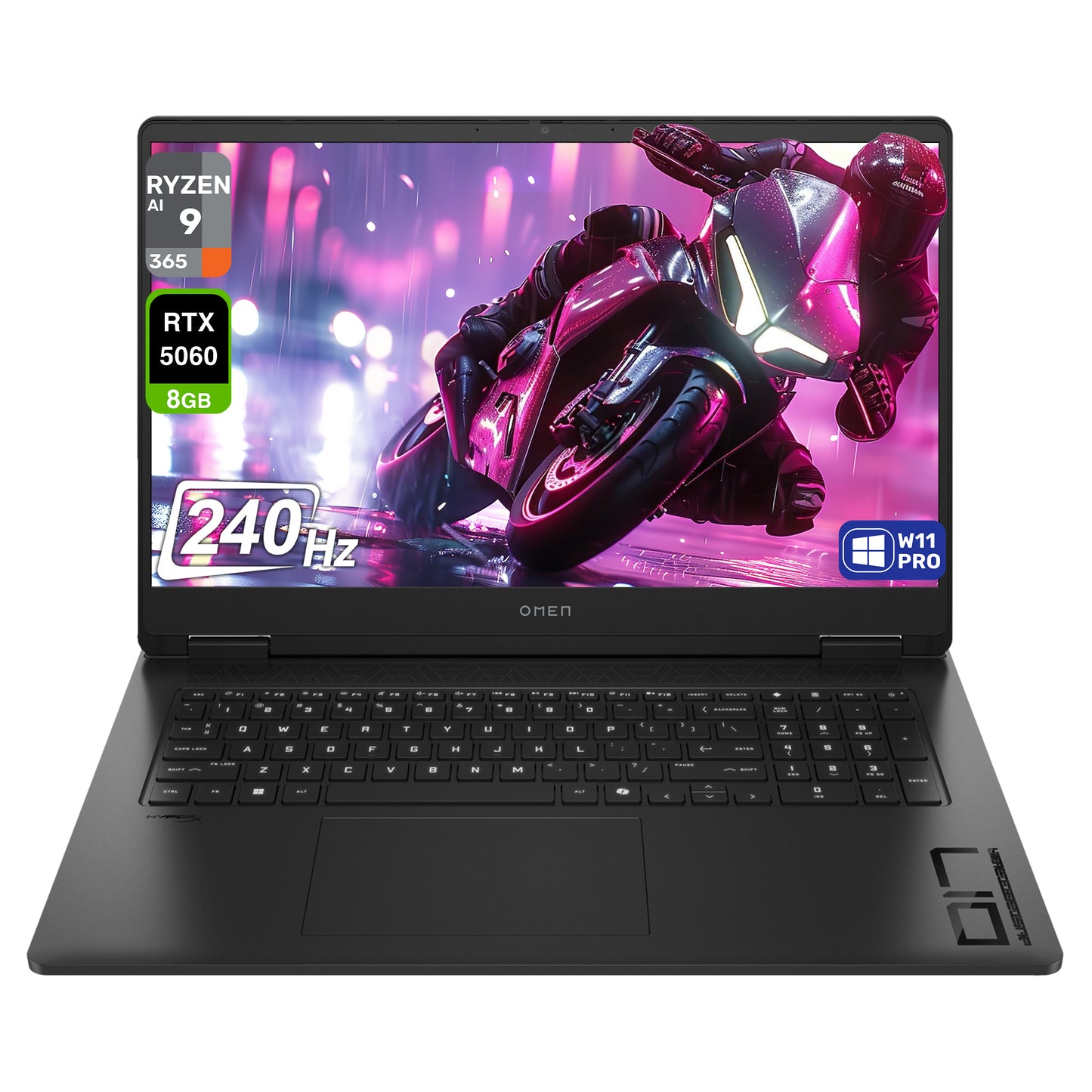 HP OMEN Gaming Laptop, Ryzen AI 9-365, 17.3" FHD (1920x1080) 144Hz, RTX 5060