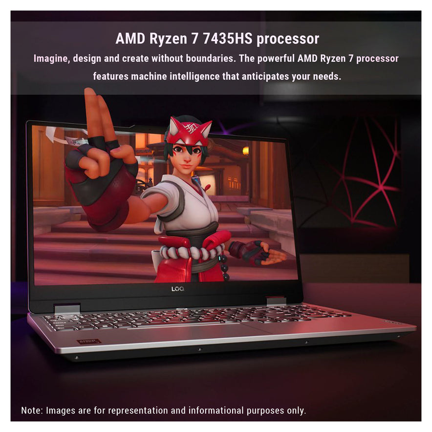 Lenovo LOQ Gaming Laptop, AMD Ryzen 7 7435HS, 15.6" FHD, RTX4060