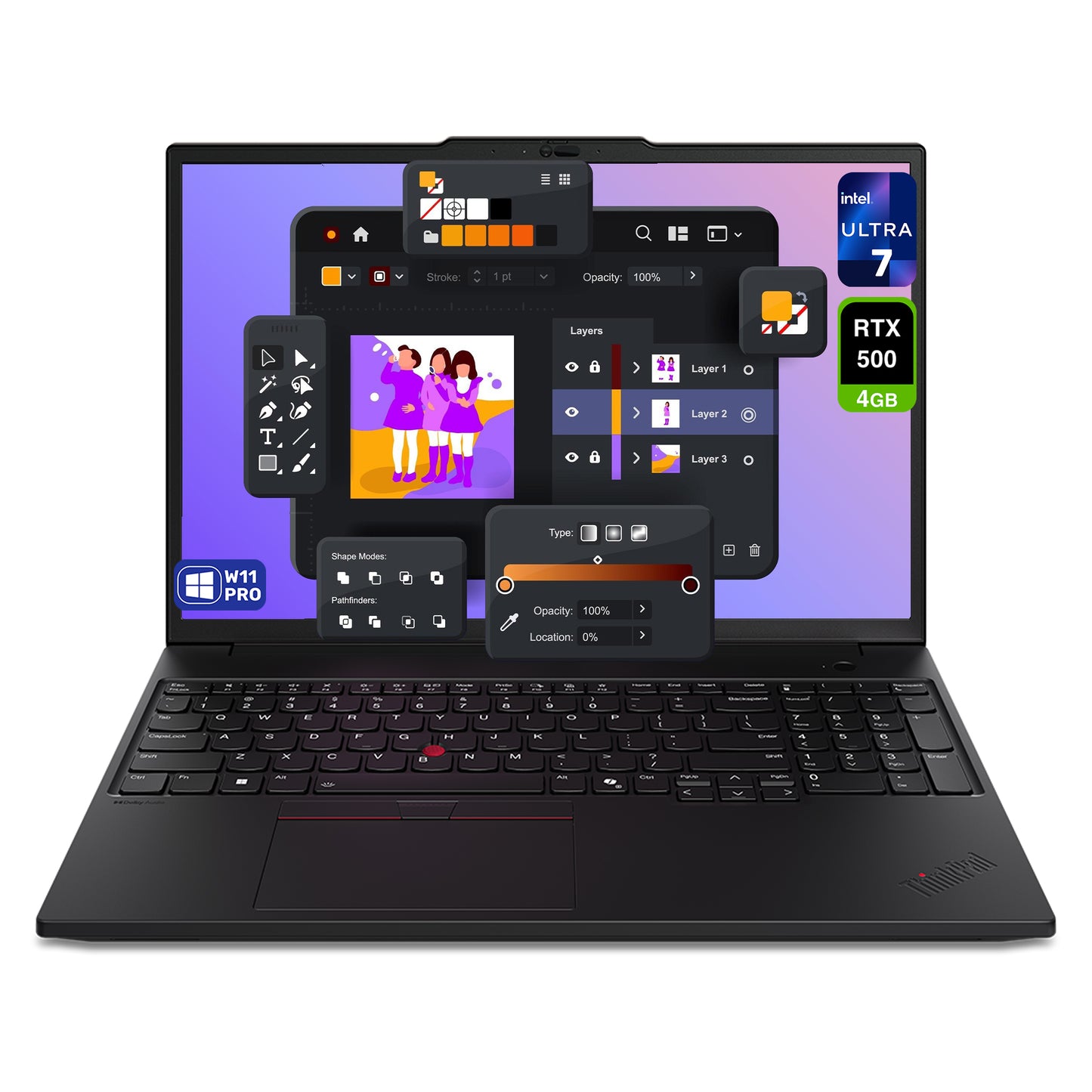 Lenovo ThinkPad P16s Gen 3 Mobile Workstation, Ultra 7-155H, 16" WQUXGA (3840x2400) OLED, RTX 500 Ada, W11 Pro