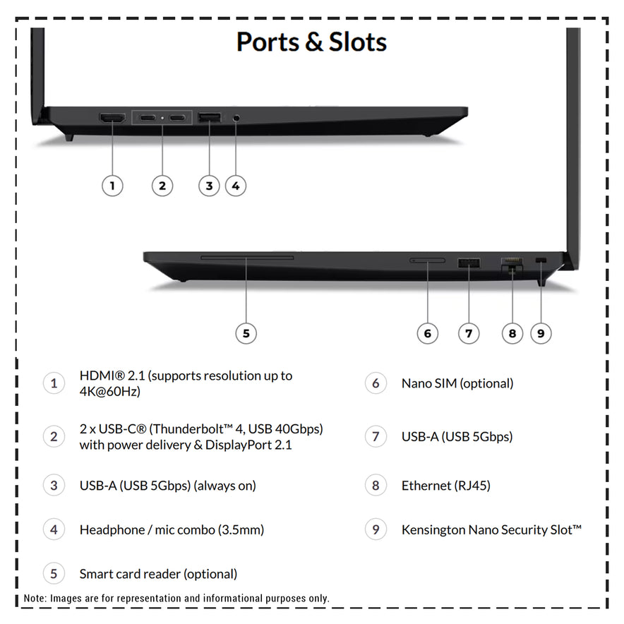 Lenovo ThinkPad P16s Gen 3 Mobile Workstation, Ultra 7-155H, 16" WQUXGA (3840x2400) OLED, RTX 500 Ada, W11 Pro