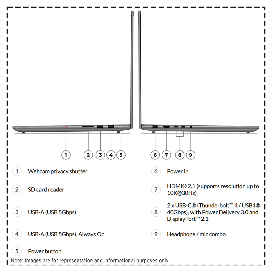 Lenovo Yoga Pro 9i Laptop, Ultra 9-285H, 16" 3.2K (3200x2000) OLED Touchscreen, RTX5060