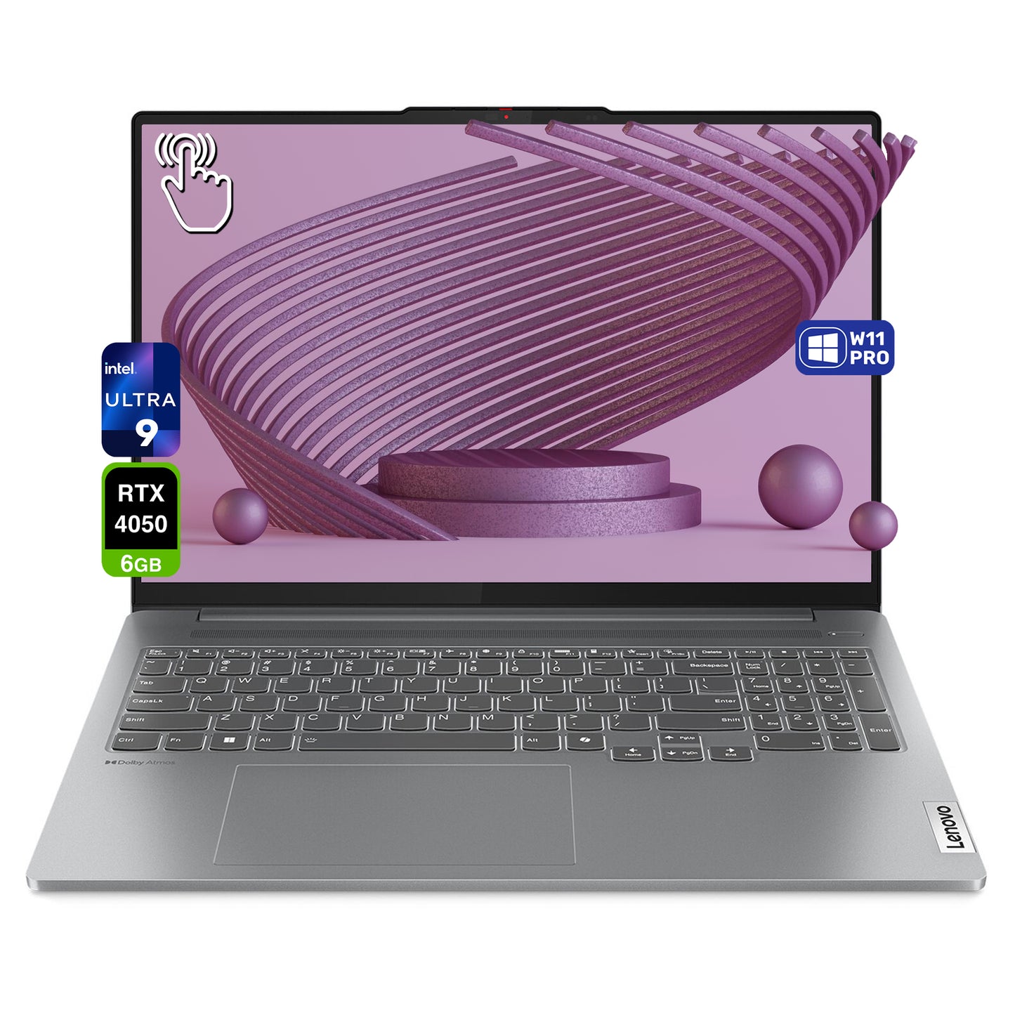 Lenovo IdeaPad Pro 5i Multi-Touch Laptop, Ultra 9-185H, 16" OLED Touchscreen (2048x1280), RTX4050, W11 Pro, Office 2021
