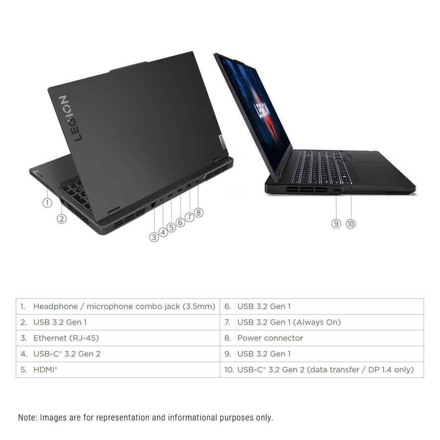 Lenovo Legion Pro 5 Gaming Laptop, Ryzen 7 7745HX, 16" WQXGA, RTX4060, W11Home