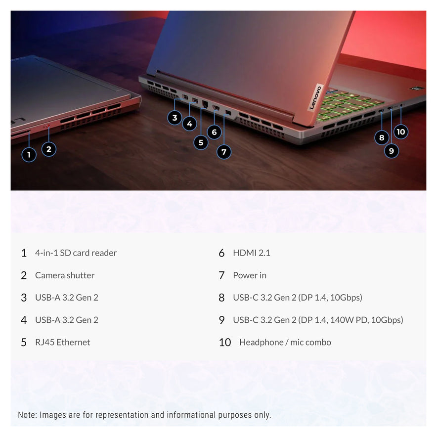 Lenovo Legion Slim 5 Gen 9 Laptop, Ryzen 7 8845HS, 16" WQXGA, RTX4070