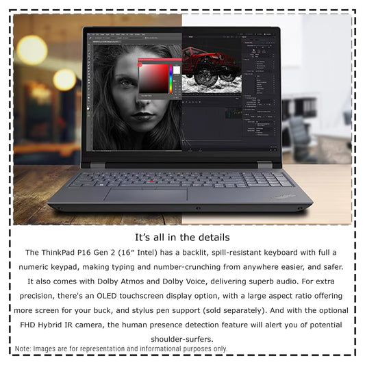 Lenovo ThinkPad P16 Gen 2 Mobile Workstation, i7-14700HX, 16" WQUXGA (3840x2400), RTX 2000, W11 Pro