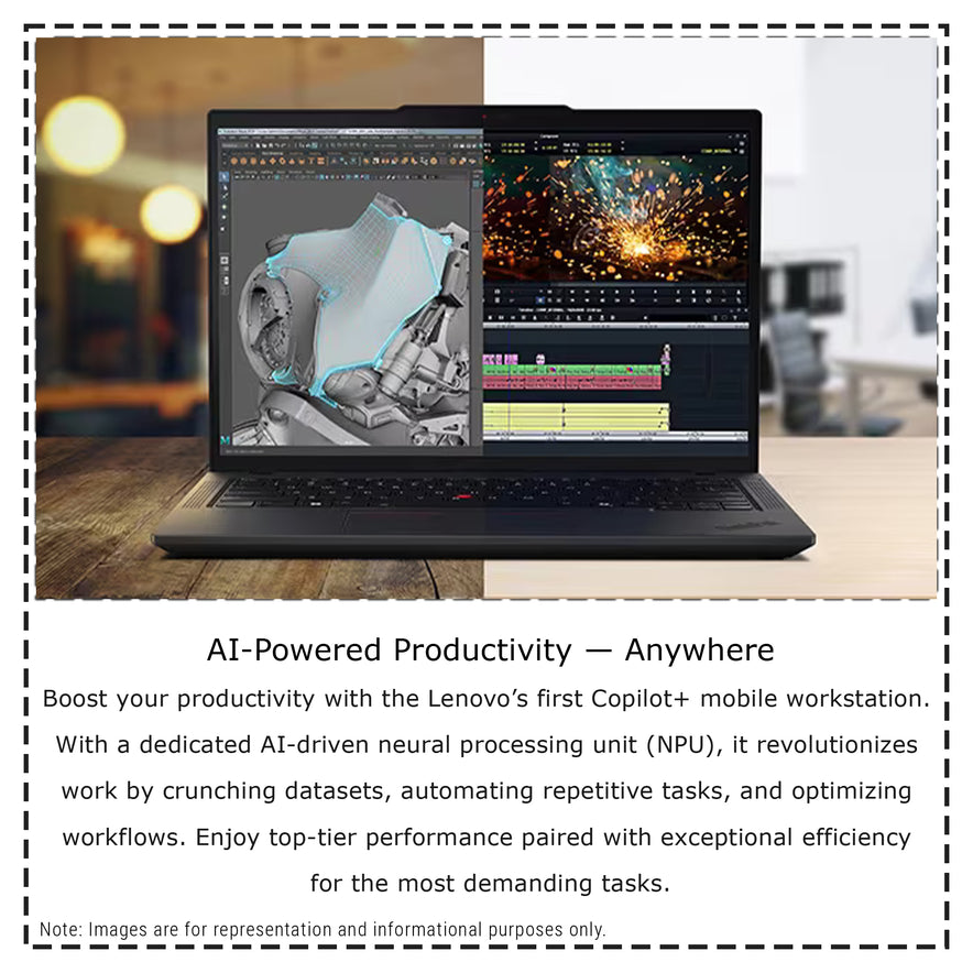 Lenovo ThinkPad P14s Gen 6 Mobile Workstation, Ryzen AI 9 HX PRO-370, 14" WUXGA (1920x1200), W11 Pro