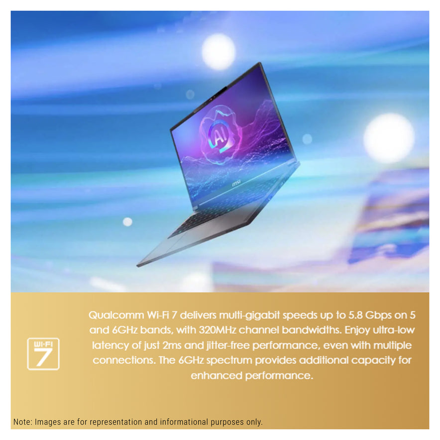 MSI Creator A16 AI+ Laptop, Ryzen AI 9 HX370, 16" UHD+ (3840x2400) 120Hz, RTX4070, W11 Pro