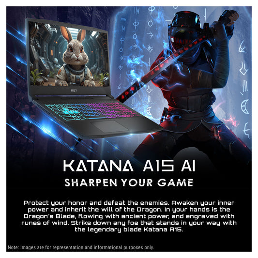 MSI Katana 15 Gaming Laptop, Ryzen 9 8945HS, 15.6" FHD (1920x1080), RTX4070, W11Home (Used-Very Good)