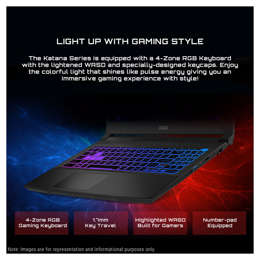 MSI Katana 15 Gaming Laptop, Ryzen 9 8945HS, RTX4070 (Used-Very Good)