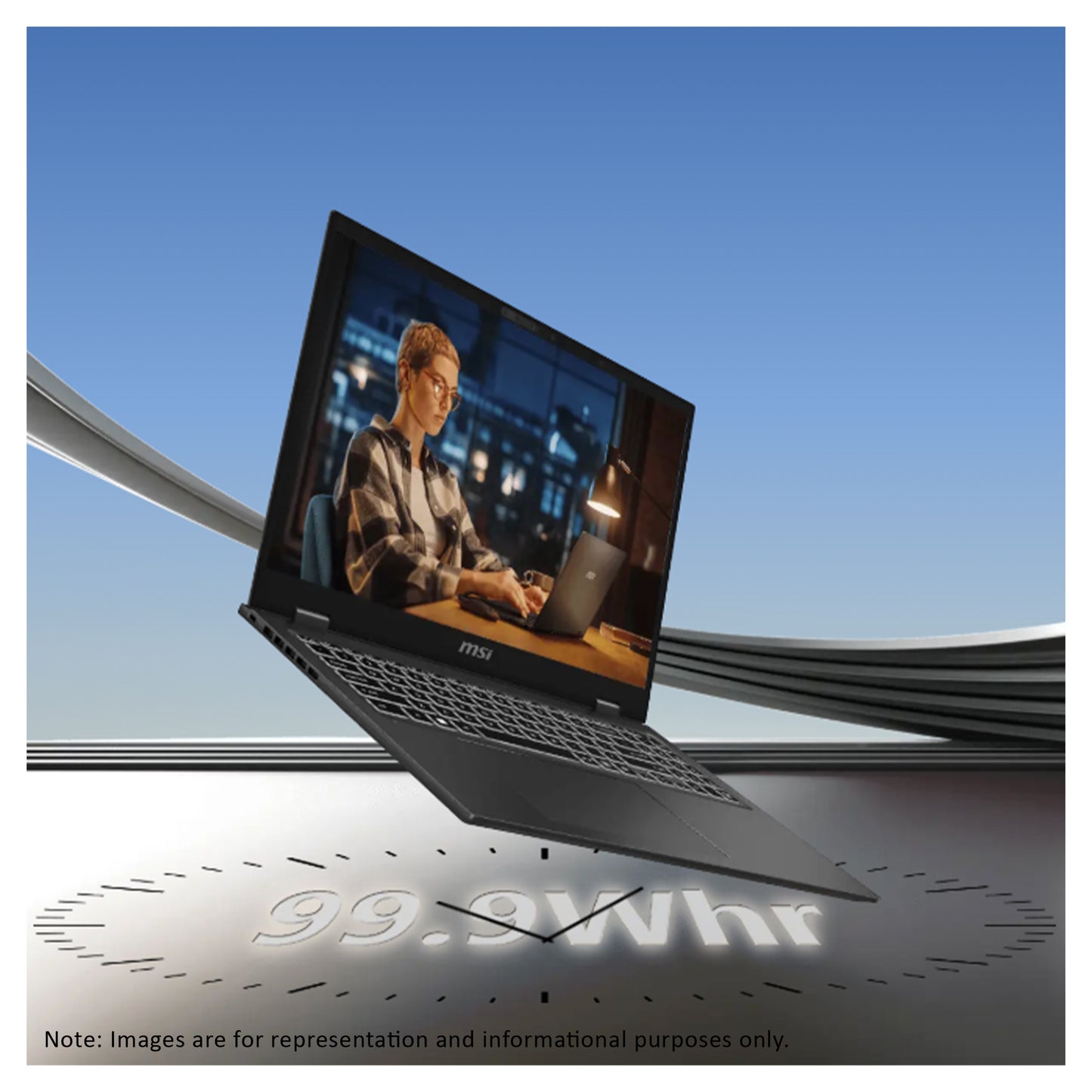 MSI Prestige 16AI Studio Laptop, Ultra 7-155H, 16" QHD+ (2560x1600), RTX4070