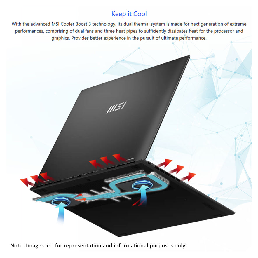 MSI Prestige 16AI Studio Laptop, Ultra 7-155H, 16" QHD+ (2560x1600), RTX4070