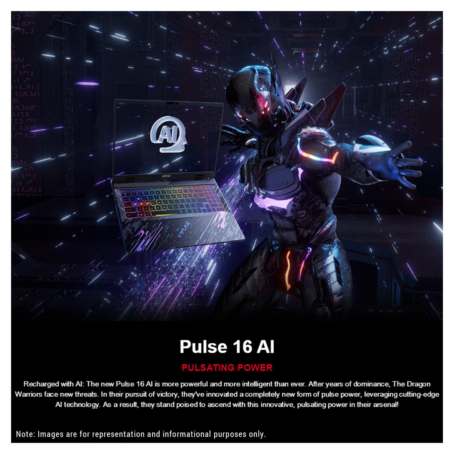 MSI Pulse 16 AI Gaming Laptop, Ultra 9-185H, 16" QHD+ (2560x1600), RTX4070 (Used-Like New)