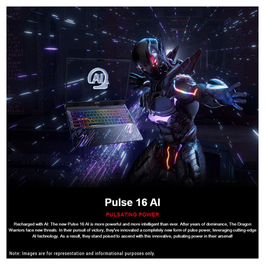 MSI Pulse 16 AI Gaming Laptop, Ultra 9-185H, 16" QHD+ (2560x1600), RTX4070 (Used-Like New)