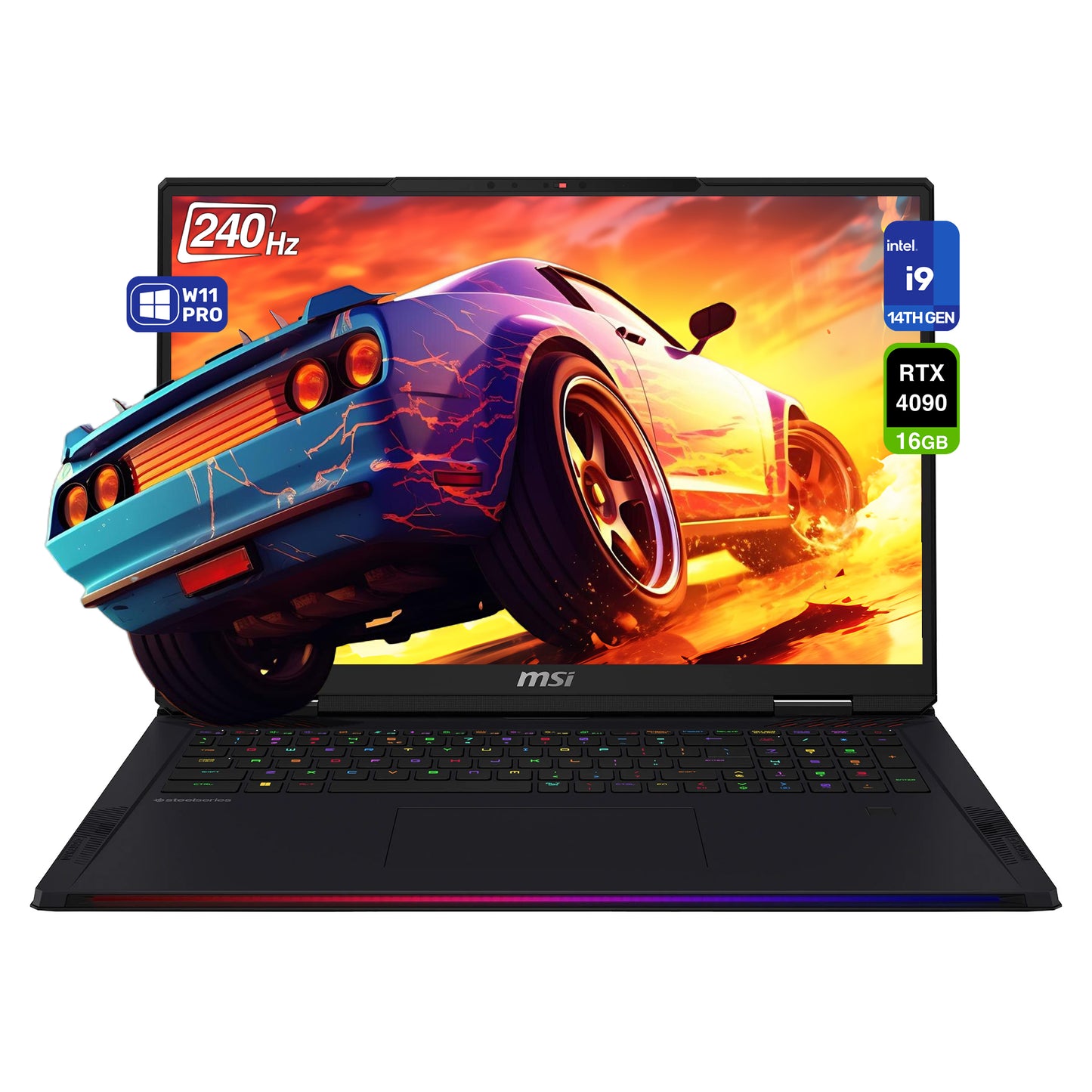 MSI Raider 18 HX Gaming Laptop, i9-14900HX 14th Gen, 18" 240 Hz QHD+ (2560x1600)