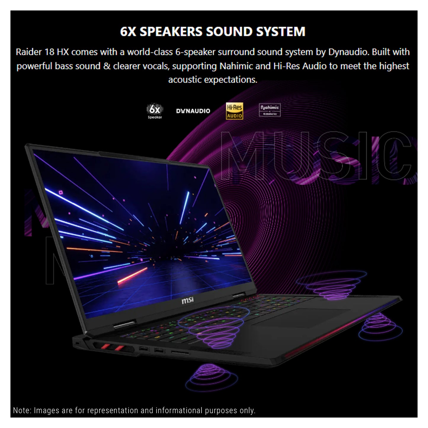 MSI Raider 18 HX Gaming Laptop, i9-14900HX 14th Gen, 18" 240 Hz QHD+ (2560x1600)