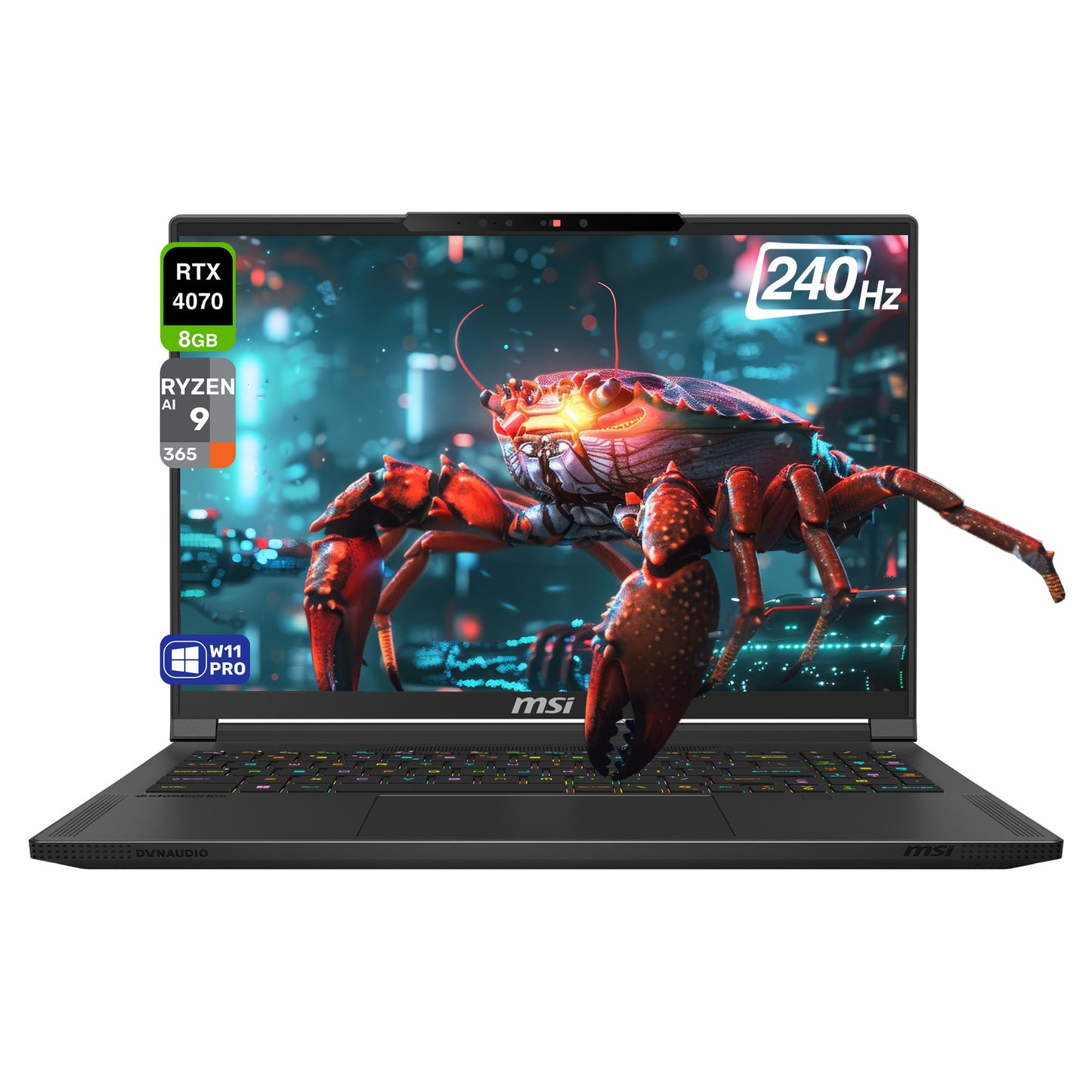 MSI Stealth A16 AI+ Copilot Gaming Laptop, Ryzen AI 9-365, 16" QHD (2560x1600) 240Hz, RTX4070