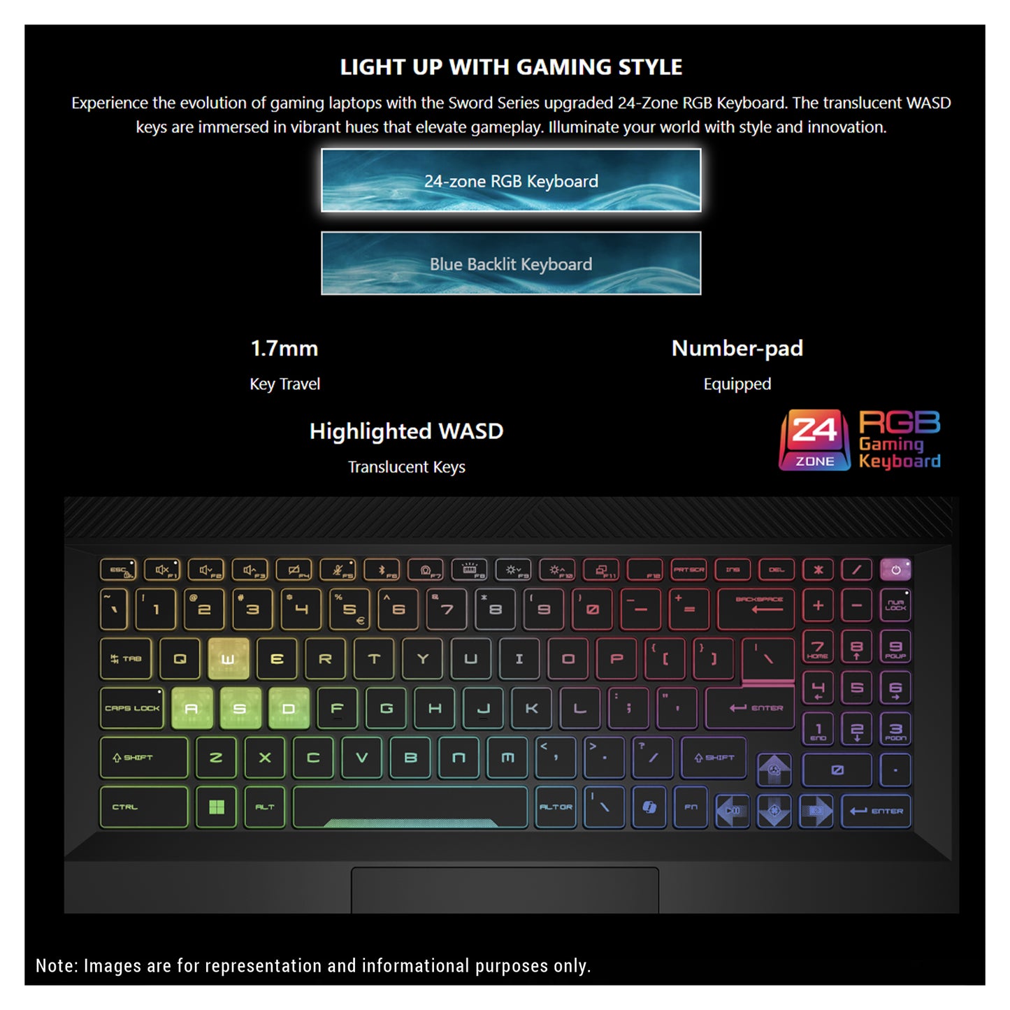 MSI Sword 16 HX Gaming Laptop, i7-13700HX, 16" FHD+ (1920x1200), RTX4070